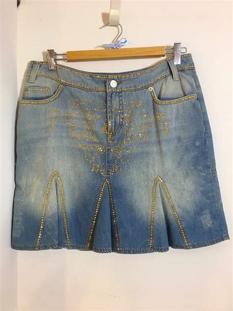 versace denim skirt.